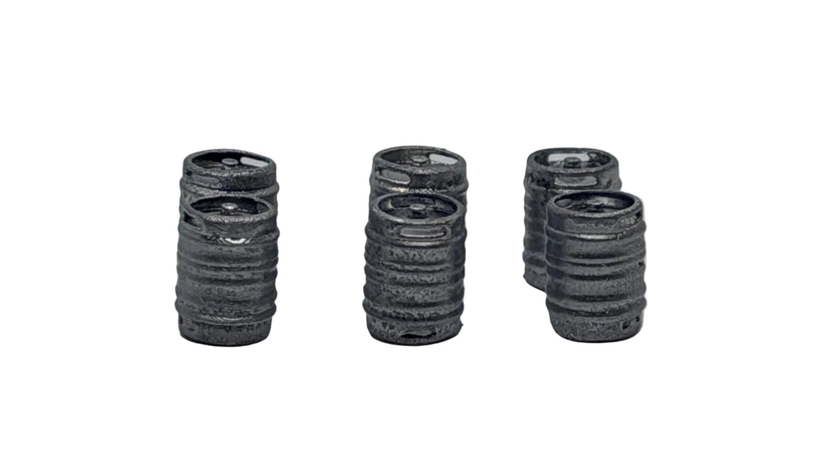 Metal Beer Kegs (Pack of 6) in OO Scale