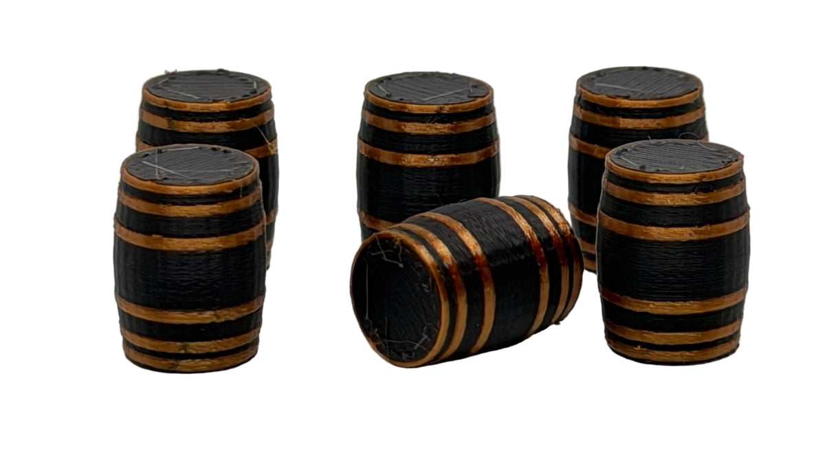 Wooden Whiskey Barrels 200l (Pack of 6) in OO Scale