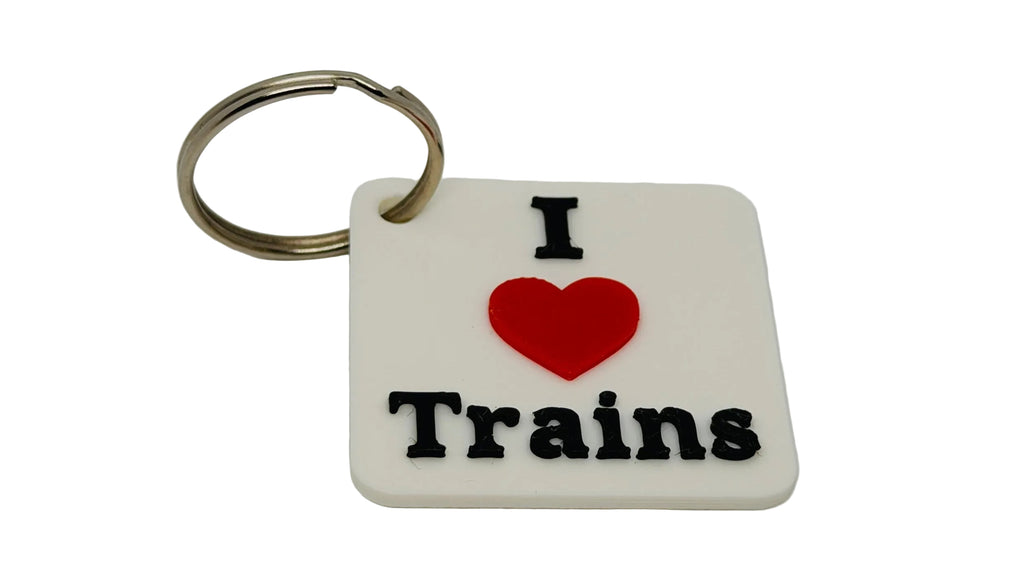 "I ❤️ Trains" Keychain