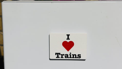 "I ❤️ Trains" Fridge Magnet