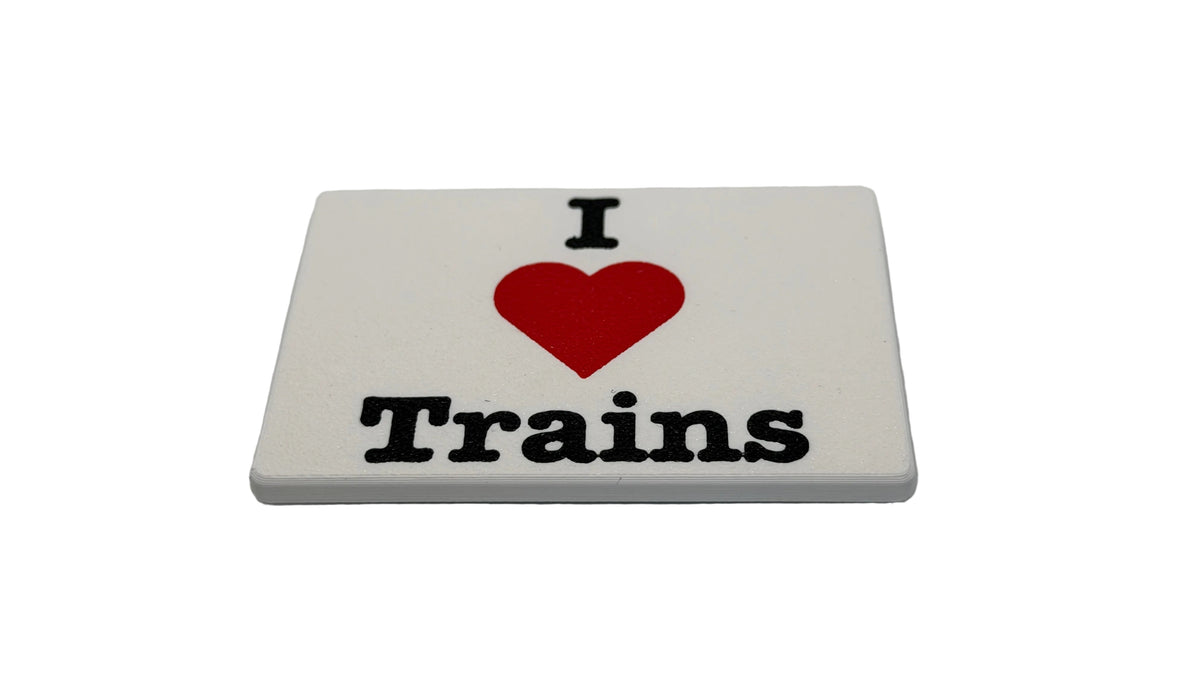 "I ❤️ Trains" Fridge Magnet