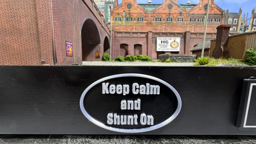 "Keep Calm and Shunt On" Model Railway Oval Plaque