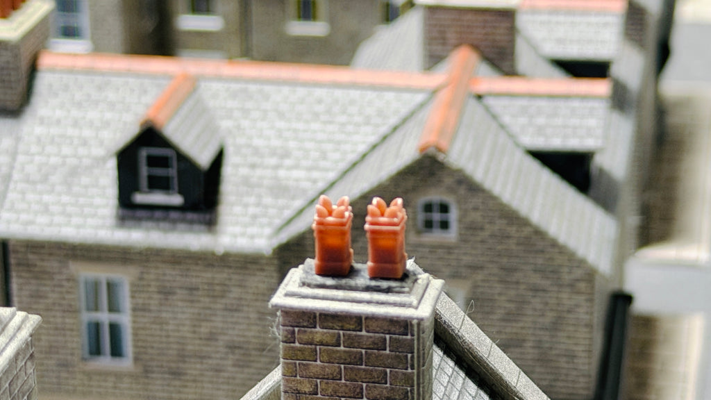 Square Spiked Chimney Pot (Pack of 12) in OO Scale