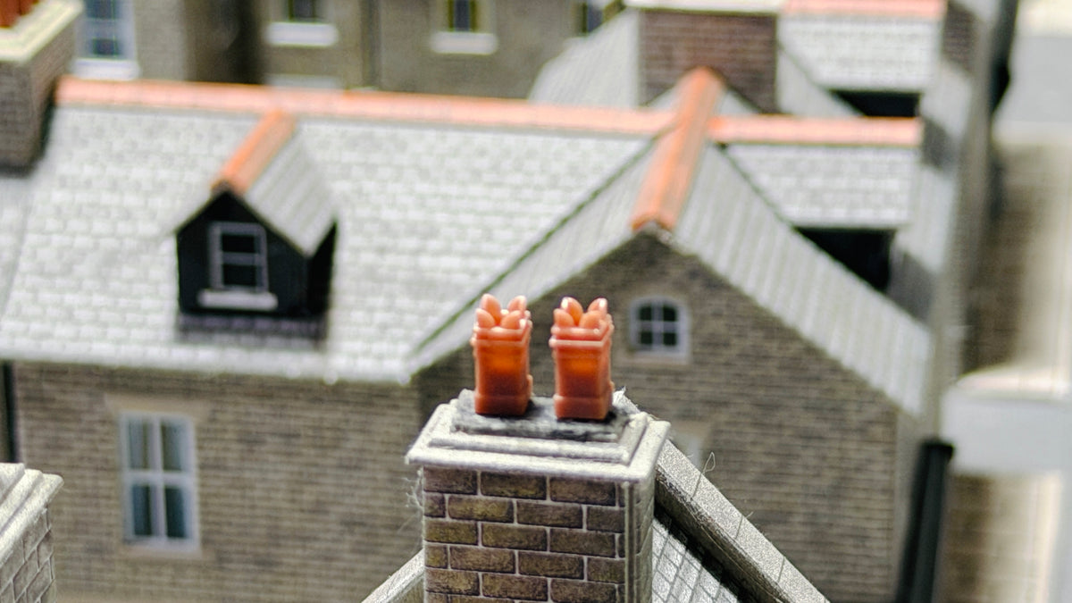 Square Spiked Chimney Pot (Pack of 12) in OO Scale