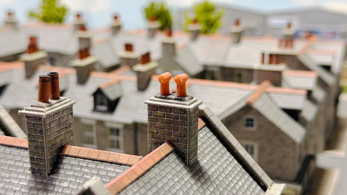 Decorative Fuel Effect Chimney Pot (Pack of 12) in OO Scale